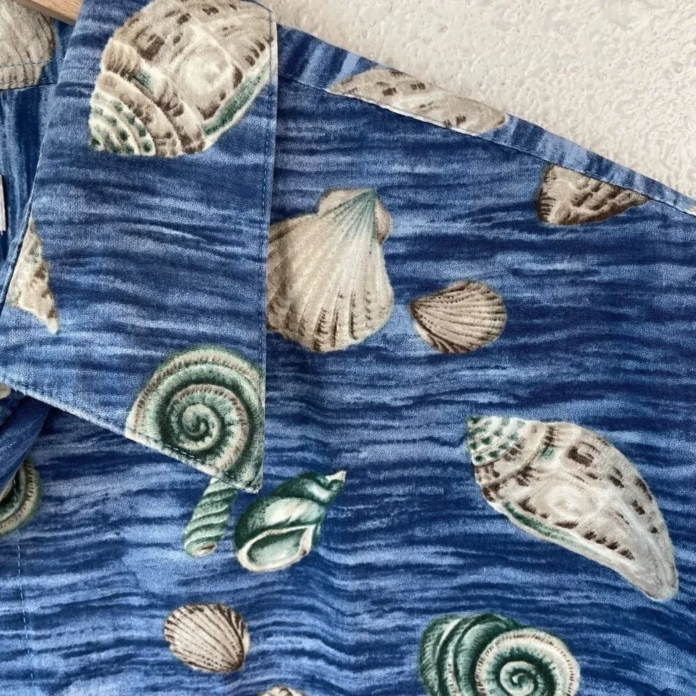Pierre Cardin Seashell Button Down Shirt EUC